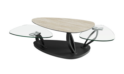 NOLIAS - Table basse plateaux pivotant avec roulettes  