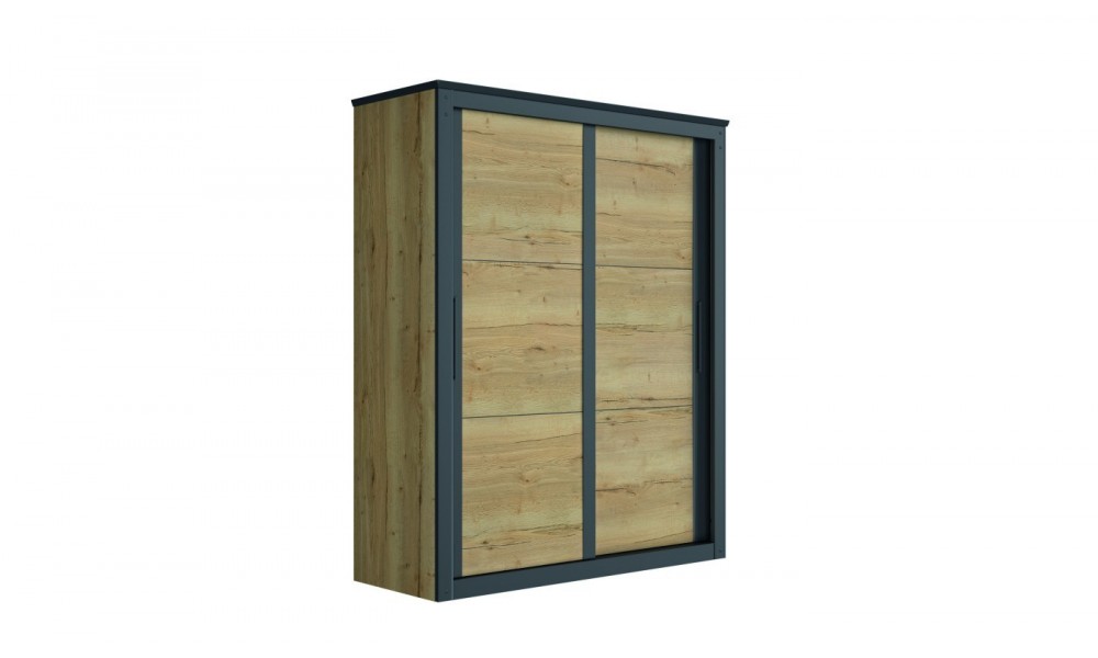 EPSI - Armoire 2 portes miroir et bois 