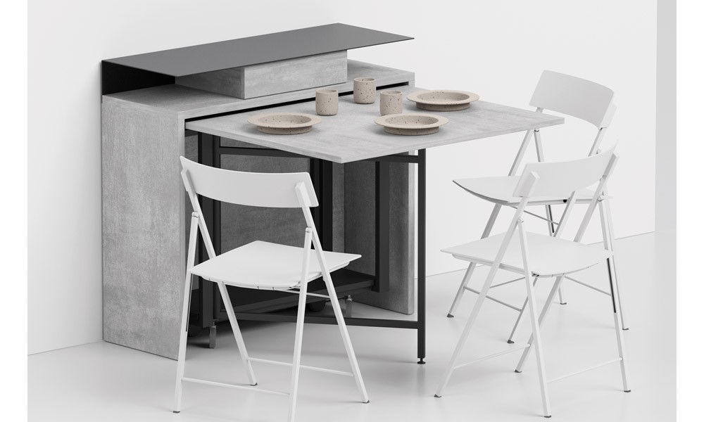 ARCHI - Console extensible et 6 chaises pliables 