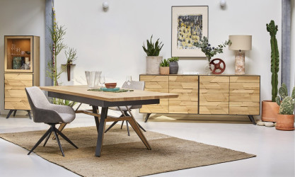 KAPLA - Colonne 1 porte bois 1 porte verre avec éclairage
