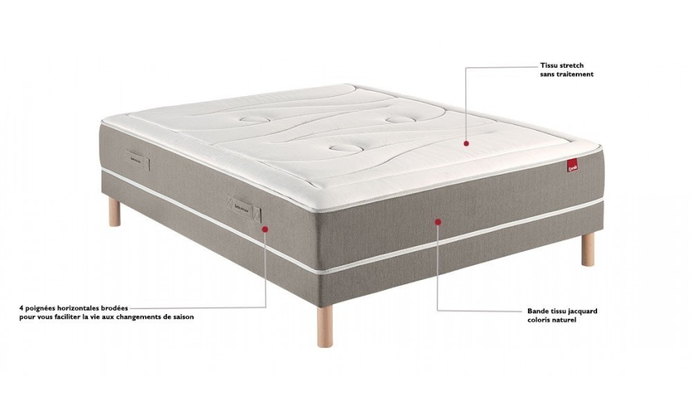 NYMPHE - Matelas ressorts et mousse à mémoire de forme Epeda 